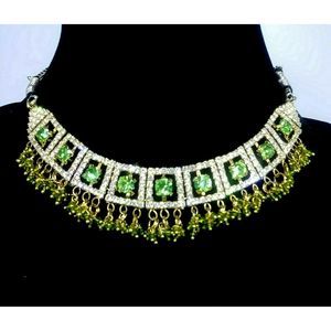 Vintage India Necklace  Rhinestone